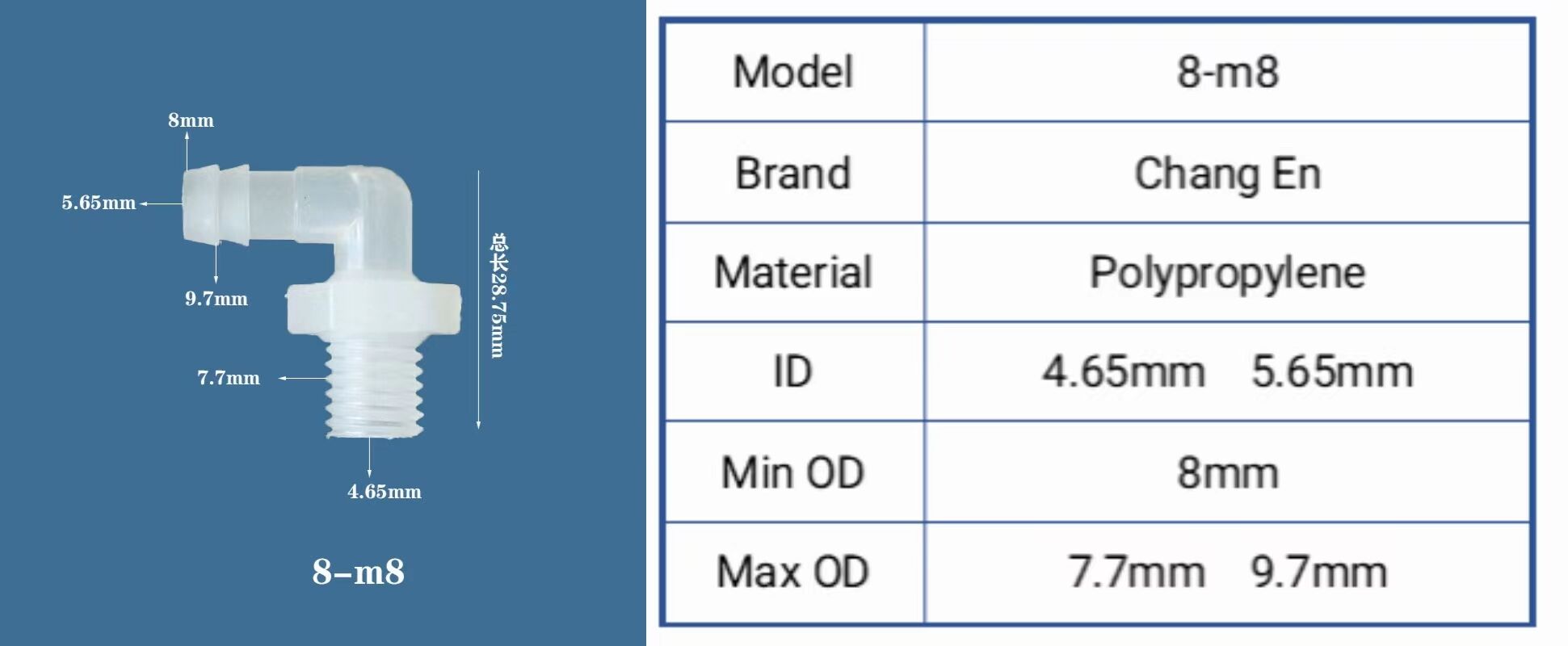 Customizable Plastic PP Hose Connecting Elbow with 6/8/10/12-M10 Threaded Screw for Pipe Fittings OEM & ODM Supported details