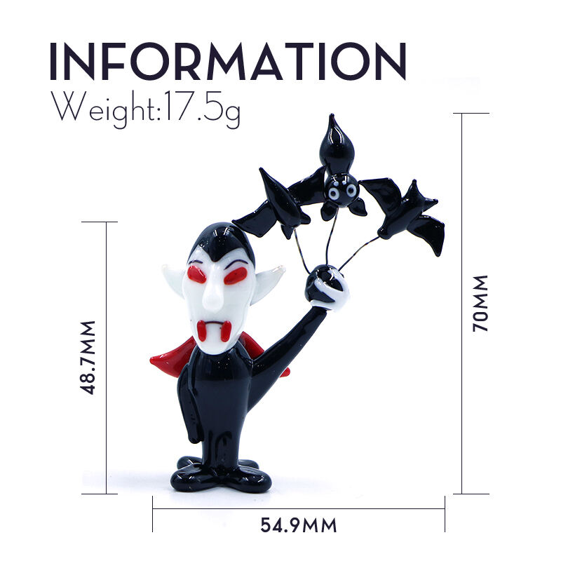 Festival Gift Halloween Glass Vampire Figurine Ornament For Decoration manufacture