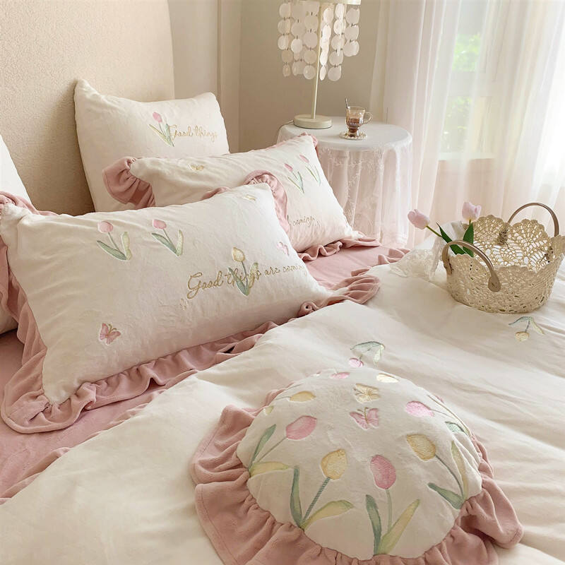 High quality Soft 100% Cotton Lovely Bed Sheets Duvet Cover Set Pillow case Custom Design Bedding Set details