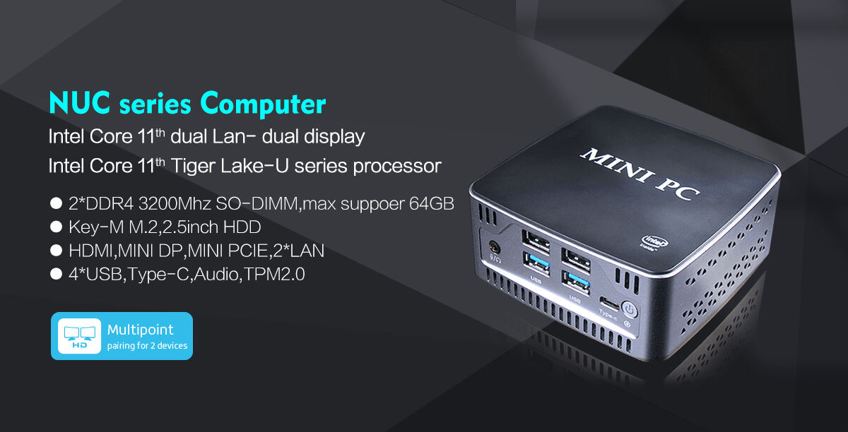 11th Intel Tiger Lake-U Core I3 I5 I7  Dual Lan NUC Mini PC manufacture