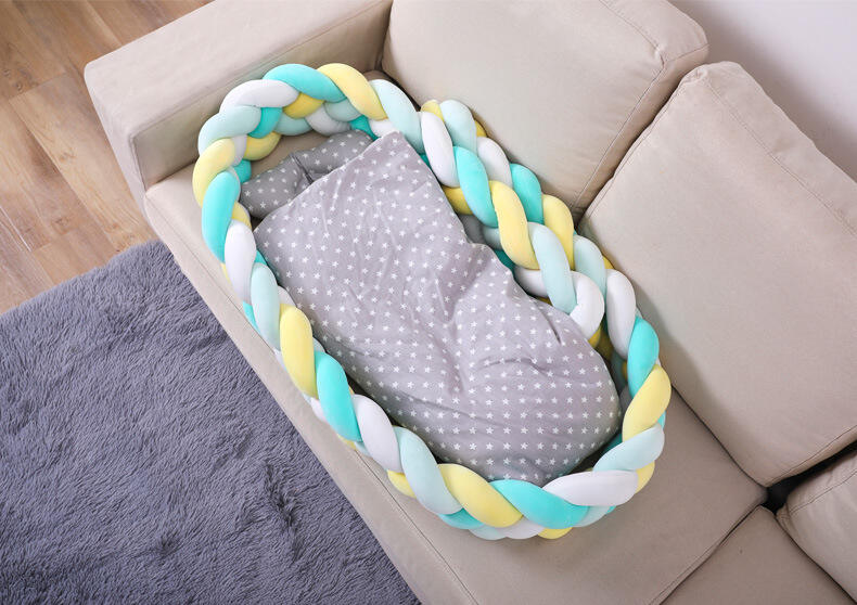 Crib bumper 1M/2M/3M Baby Bumper Bed Braid Knot Pillow Cushion Bumper for Infant Crib Protector Cot Bumper Room factory