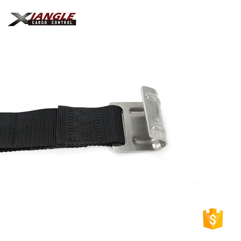 2 inch 50mm heavy duty 304 stainless steel over center buckle adjustable cargo lashing tie down straps with hook manufacture