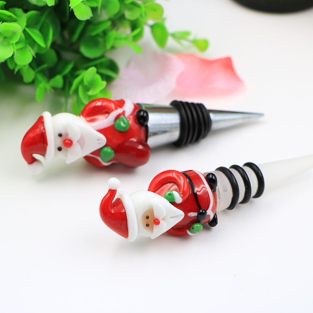 Wholesale hot sale gift  price glass wine stoppers champagne wine whiskey bottle stopper murano glass wine stopper manufacture