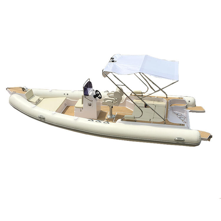 Customize 21.5ft Ocean Rib Boat Inflatable 6.5m Hydraulic Steering Center Console French Orca Hypalon Rib-650 factory