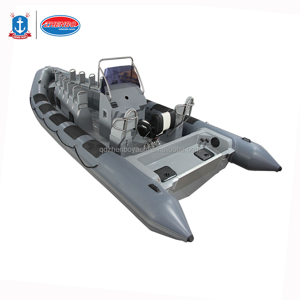 Inflatable Rib-Boat 700 23ft Luxury Orca Hypalon Rib Boat Fiberglass 12 Persons Rigid Inflatable Boat supplier