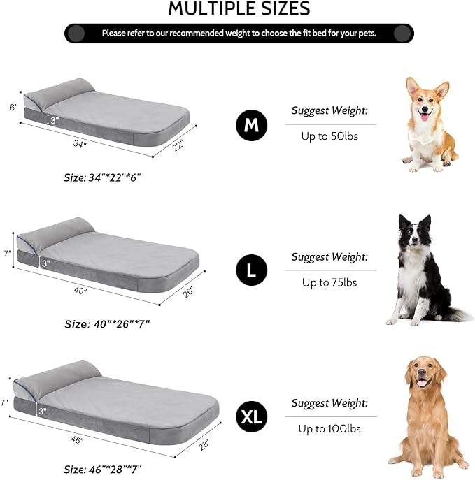 Popular Style Grey Color Bolster Washable Dog Bed with Pillow and Anti-Slip Bottom Orthopedic Dog Bed for Large Dogs manufacture