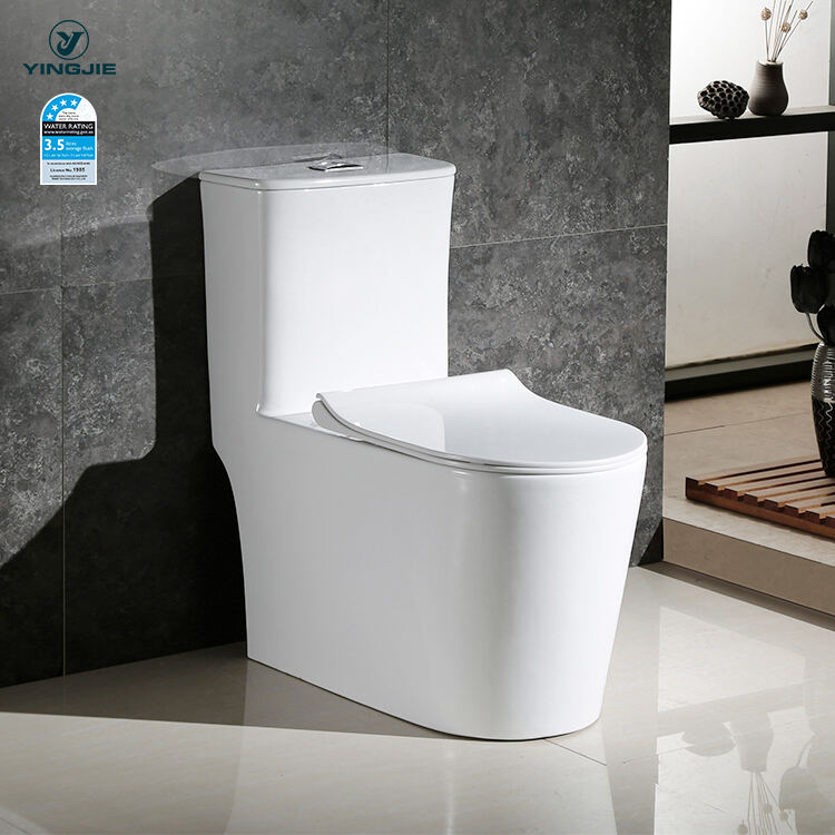 High Quality White Siphonic Wc s-Trap One Piece Ceramic Floor Mounted Water Closet Toilet For Bathroom factory