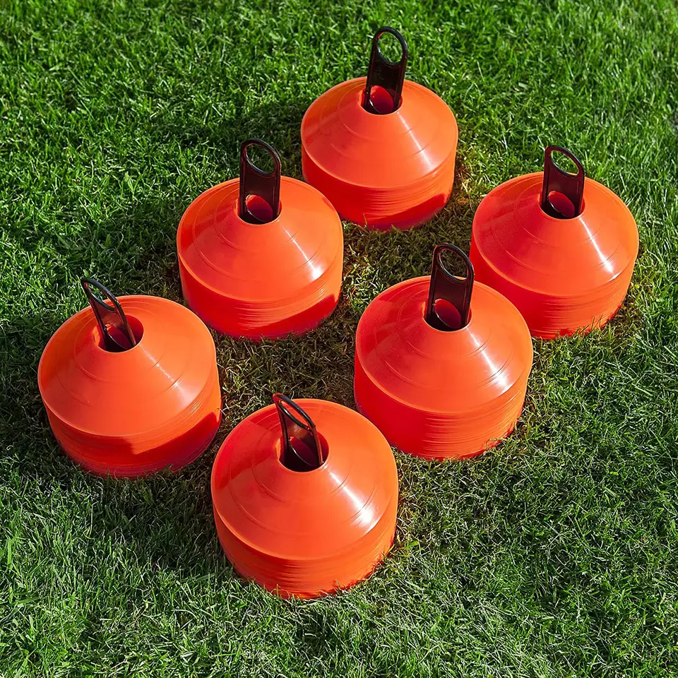 Kit d'entraînement d'agilité de vitesse de sport de football coloré avec logo personnalisé, fabrication de cônes de disque de football