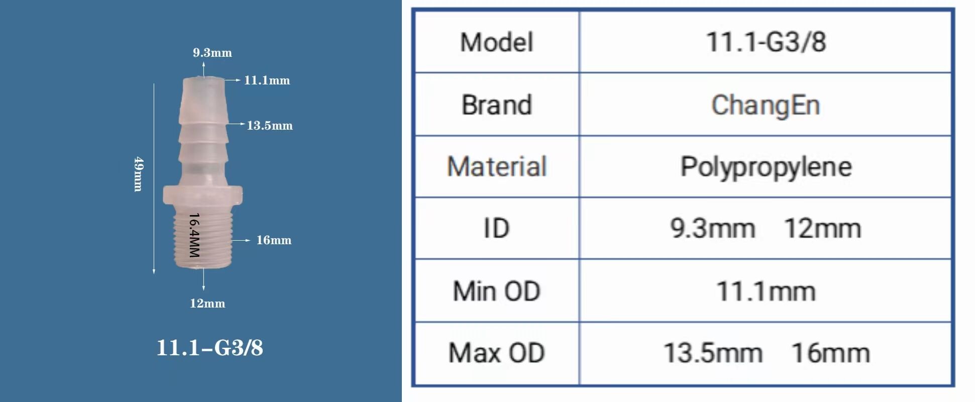 Chang En Plastic PP Male Thread Pagoda Straight Connector Quick Connect Fitting OEM Customizable Smooth Polypropylene Plug Head manufacture