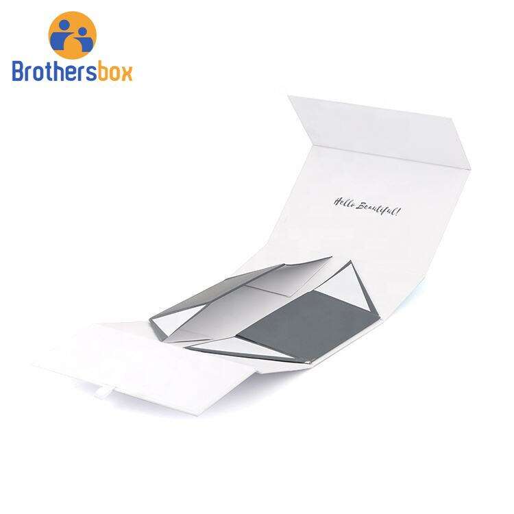 Custom White Foldable Magnetic Gift Box / Printed Recycle Folding Paper Box factory