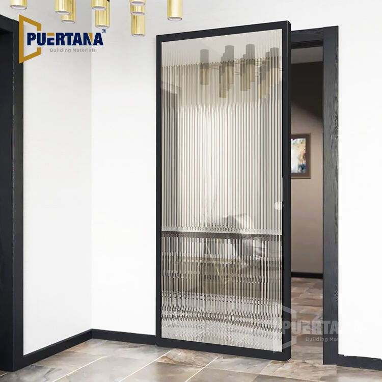 Floating Frameless Aluminum Interior Noiseless Sliding Door Soft Closing Interior Wall Mount Hidden Track Ghost Door