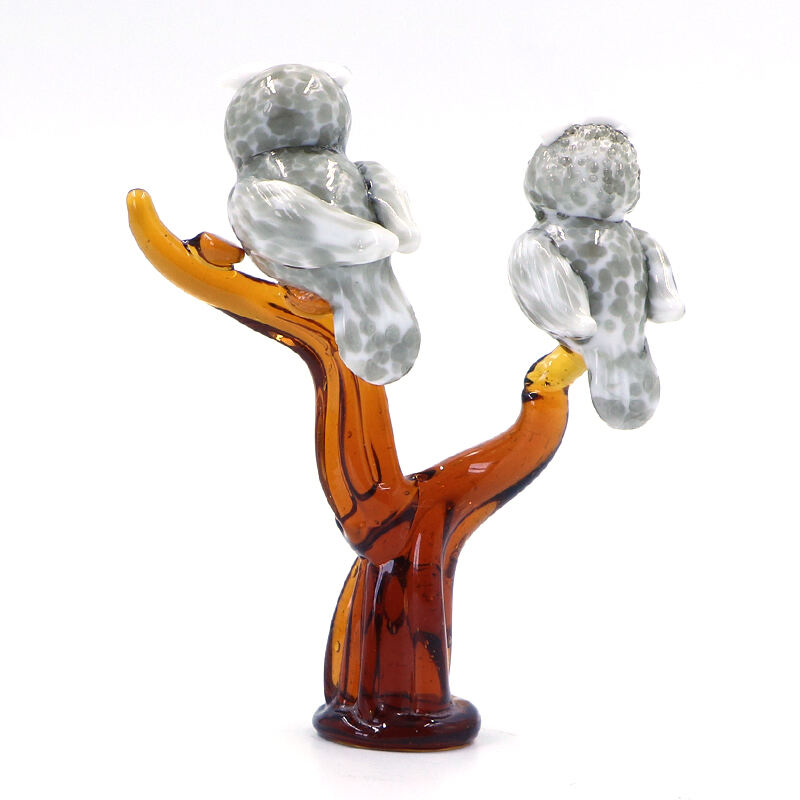 Factory Wholesale Custom Size Color  Murano Glass Figurine Owl Animal Glass Home Decor supplier