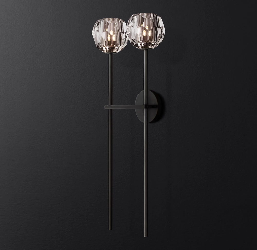 Living Room Background Villa Hotel Corridor Crystal Wall Light Copper Long Pole Bedroom Bedside Wall Lamp manufacture