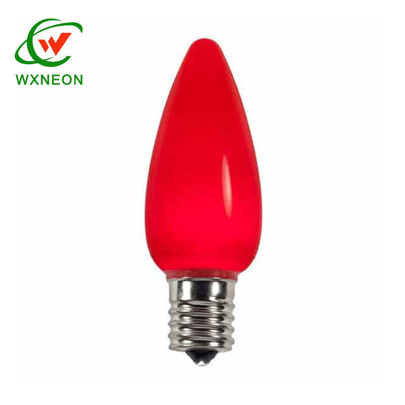 LED Smooth Colored C9 Christmas Light Bulbs for E17 Sockets manufacture