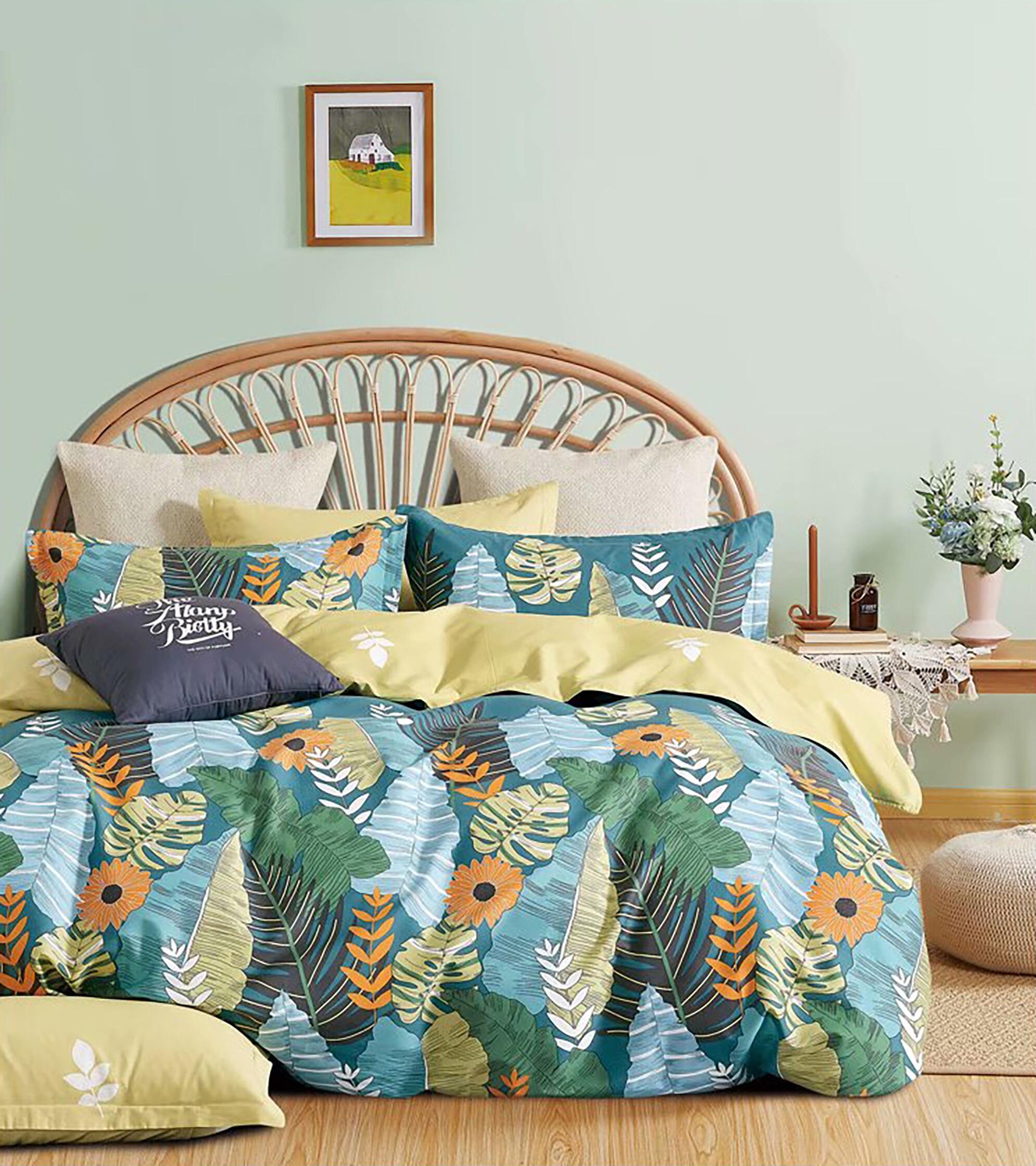 Aoyatex new Plant design Printed King size duvet cover set microfiber duvet cover set manufacture