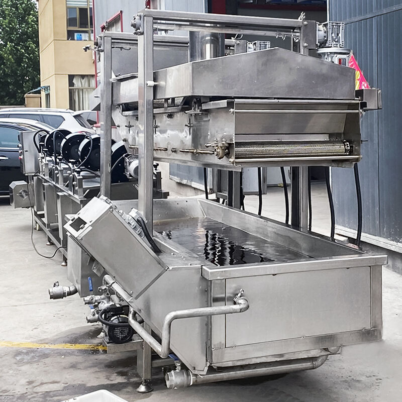 Conveyor Belt Onion Garlic Frying Machine Commercial Gas Continuous Frying Machine Donuts Conveyor Deep Fryer manufacture