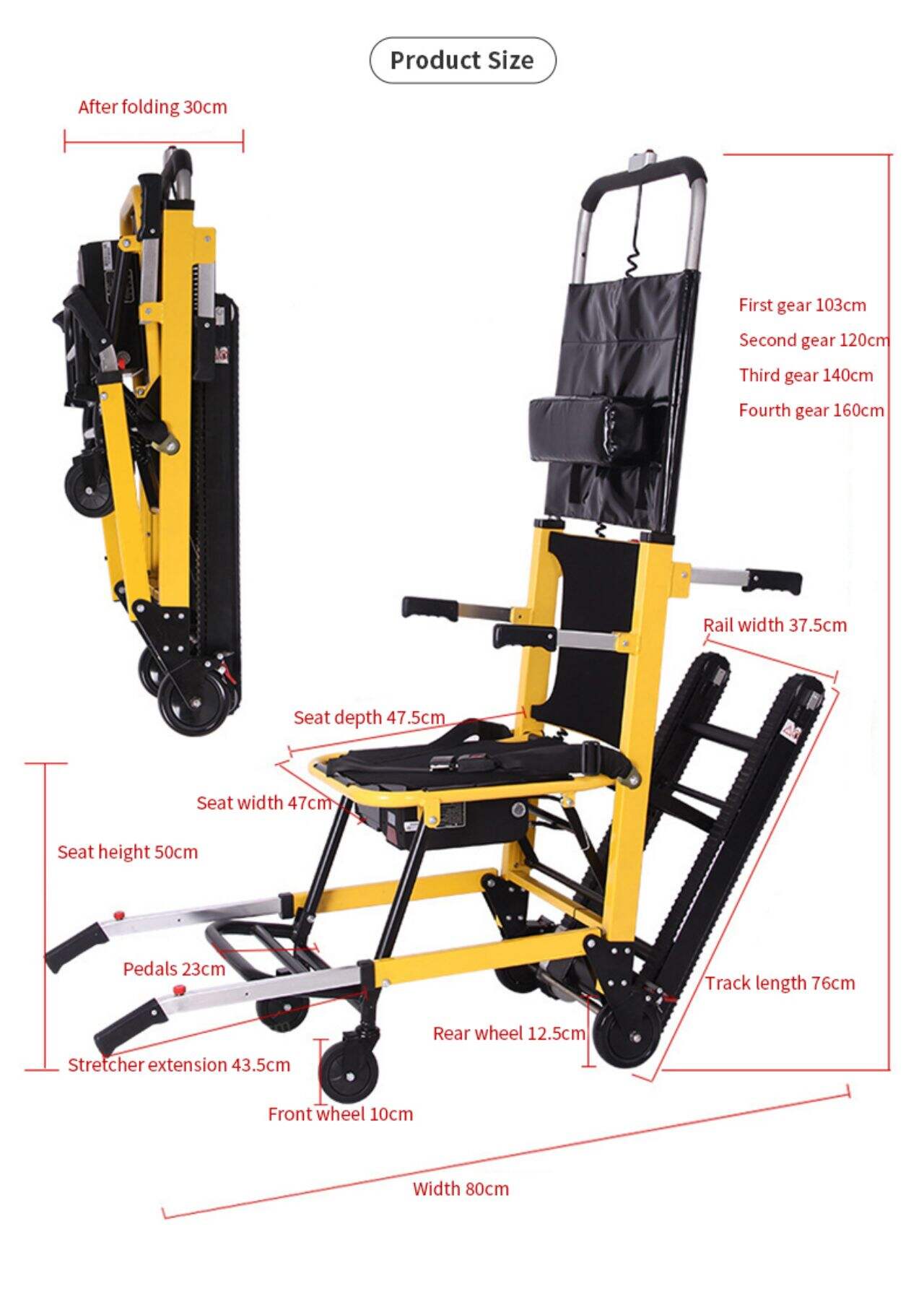 KSM- 301 Light Weight Electric Home Transfer Chair Lift Wheel Chair for Stairs Stair Climbing Wheelchair factory