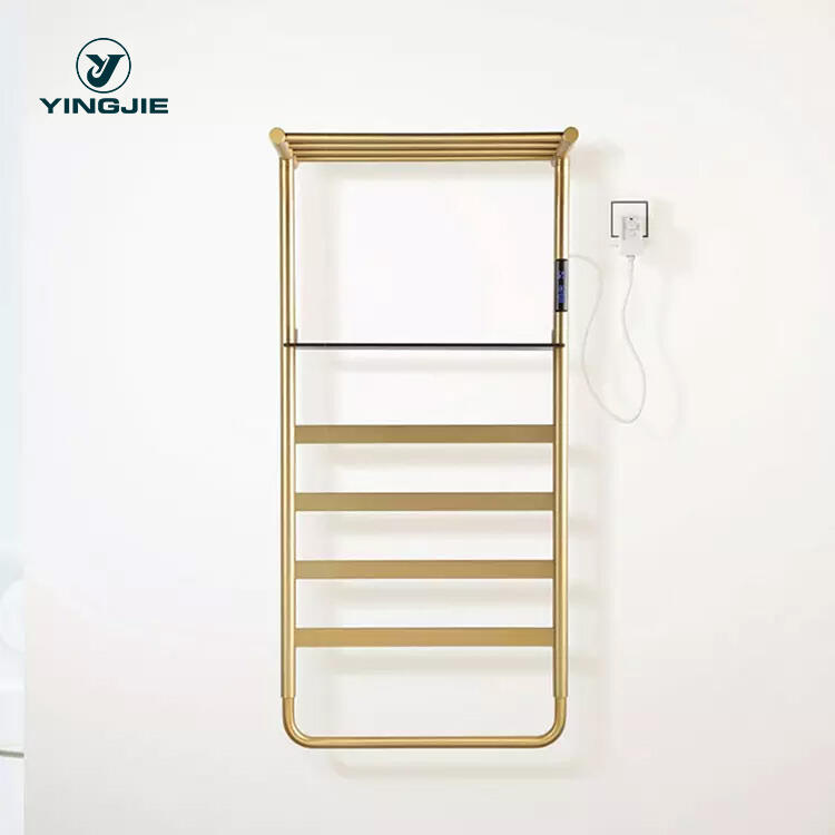 Bathroom Plug-in Drying Timing Carbon Firer Towel Rail Electric Heated Drying Rack Towel Warmer