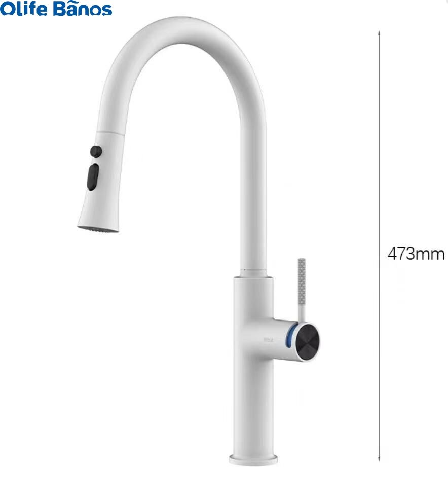 2024 European Style Multifunctional Pull-out Hot Cold Plating Black Retractable Water Saving Kitchen Faucet manufacture