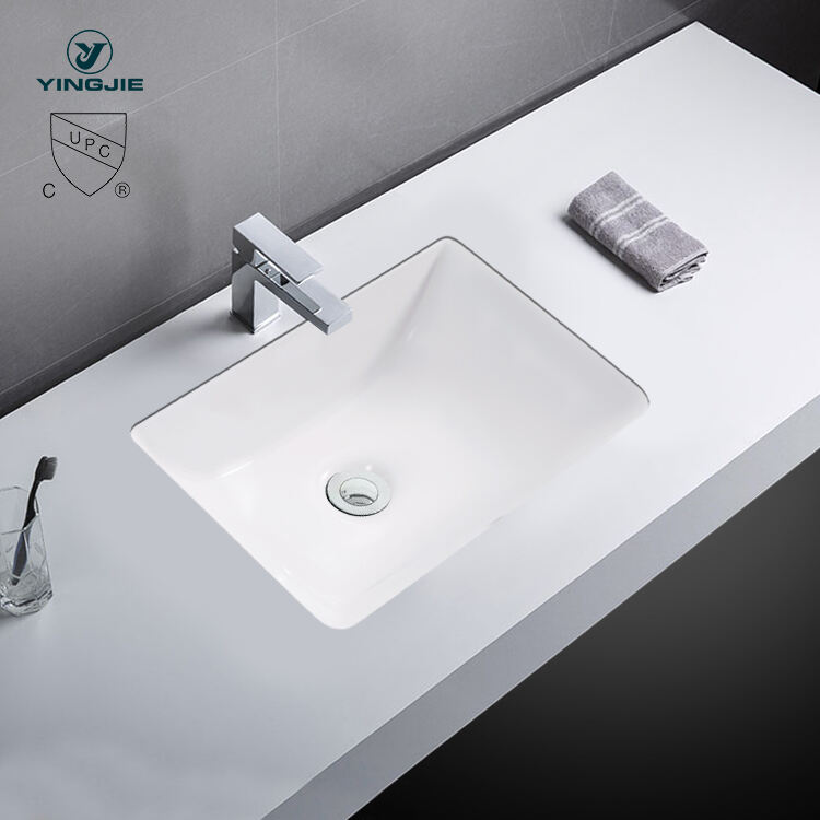 CUPC Factory 18 inches Ceramic Undermount Rectangle Bathroom Sink Art Lavabo  Under Counter Hand Wash Basins