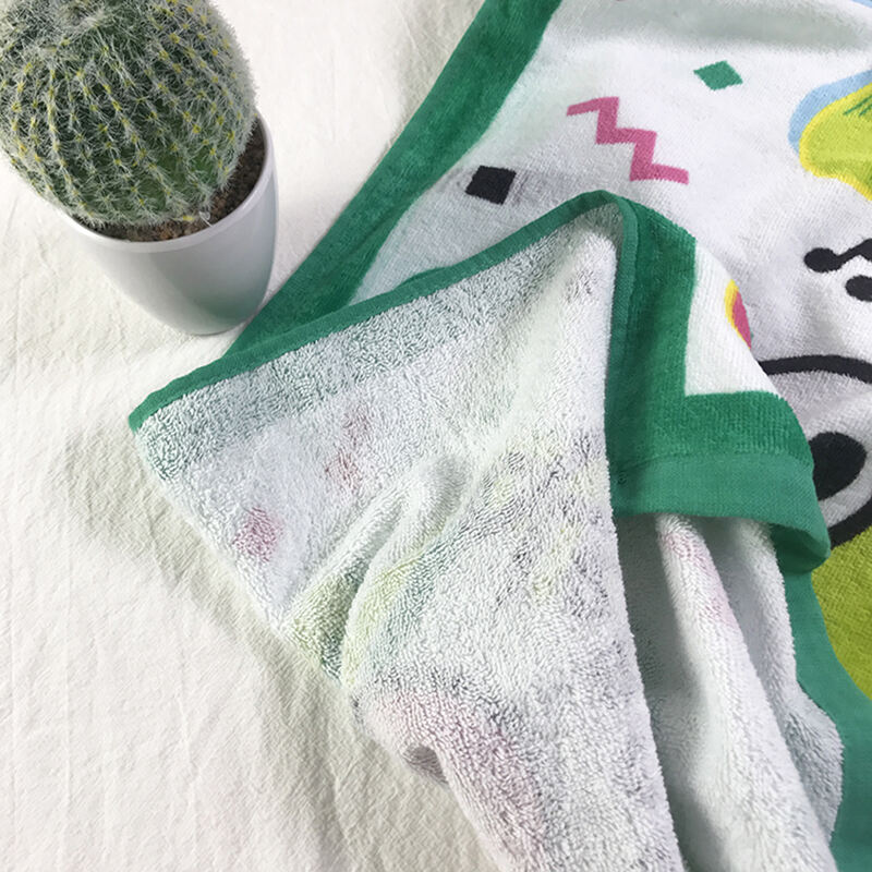 100% Cotton Velour Printed Cartoon Pattern Children beach Pool Swimming blanket towel set details