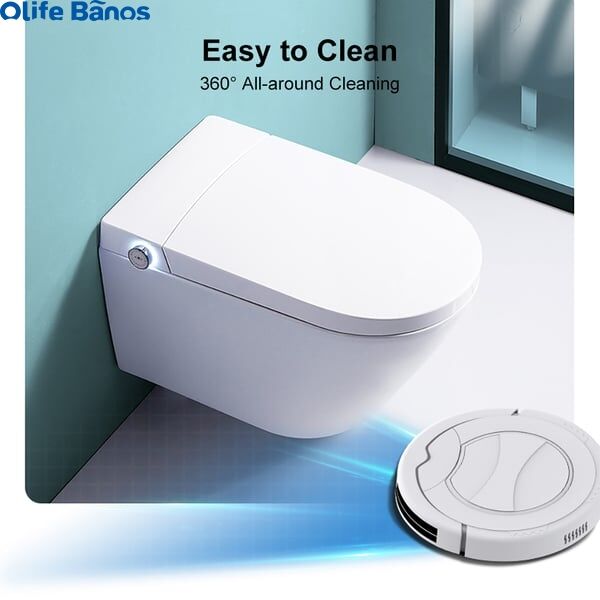 2024 Olife Banos Waterproof White Color  Elongated One-Piece Wall Mounted Automatic Smart Heater Toilet with In-Wall Tank details