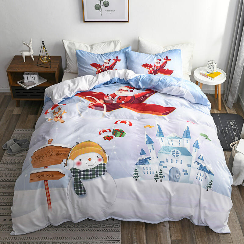 eBay Amazon wish Christmas Joy Santa Claus Happy Gift Foreign Trade 3D Bed Set colchas/cubrecam edredon supplier