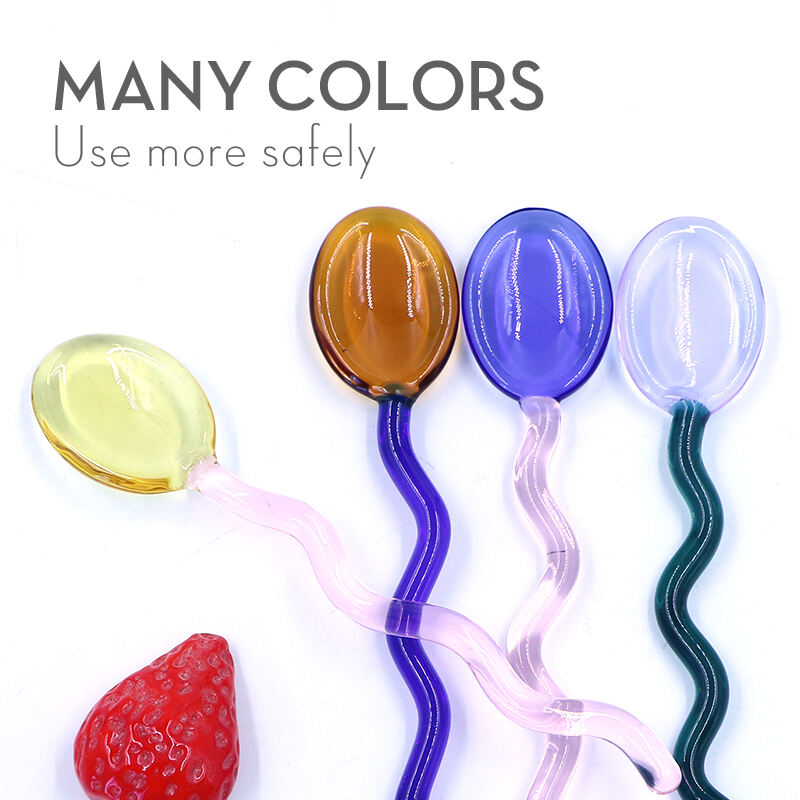 Creative Milk Dessert Spoon  Clear Transparent  Stirring Coffee Spoons Tea Colored Glass  Spoons supplier