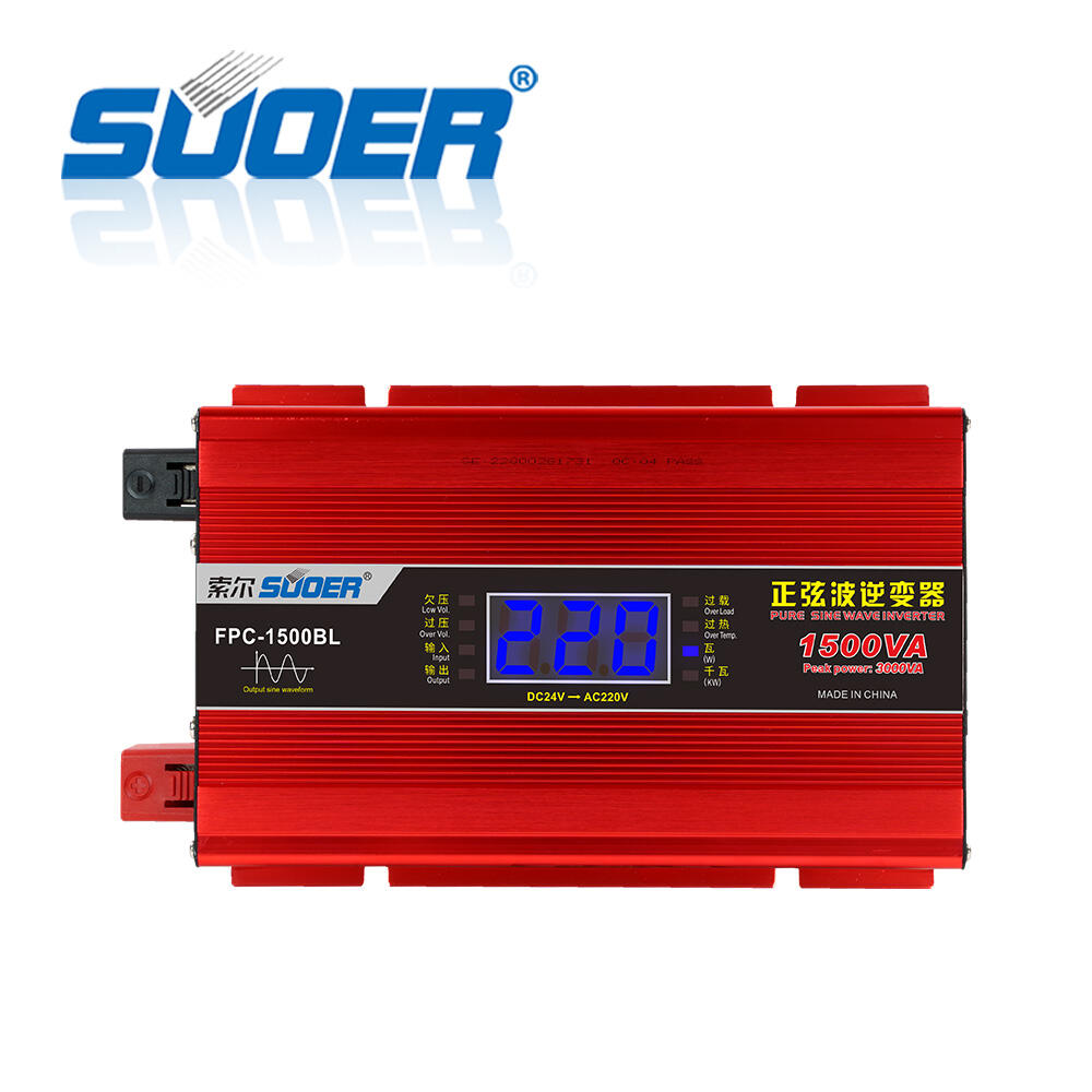 Suoer 1500w pure sine wave inverter dc24v to ac 230v good price off grid power inverter