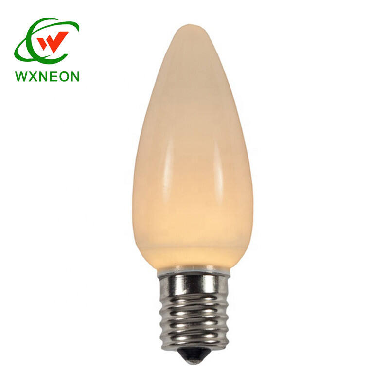 LED Smooth Colored C9 Christmas Light Bulbs for E17 Sockets manufacture