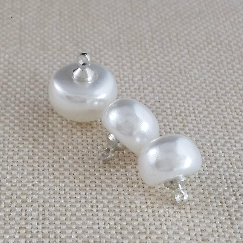 Sewing ABS half ball white pearl shank button