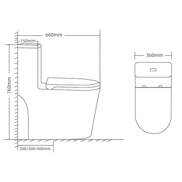 Modern style One Piece Bathroom Ceramic Wc Water Closet Porcelain white Colored Toilets Bowl details