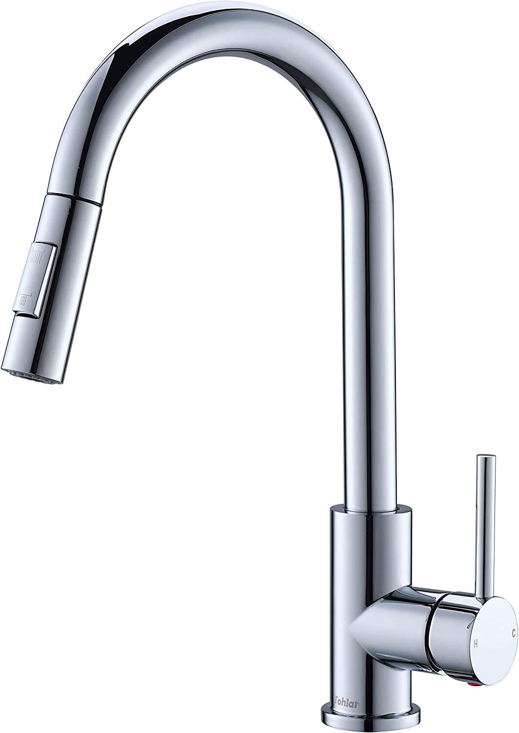 Gold Kitchen Tap with Pull-Down Sprayer Modern Stainless Steel Single Handle Pull Out Kitchen Mixer Tap factory