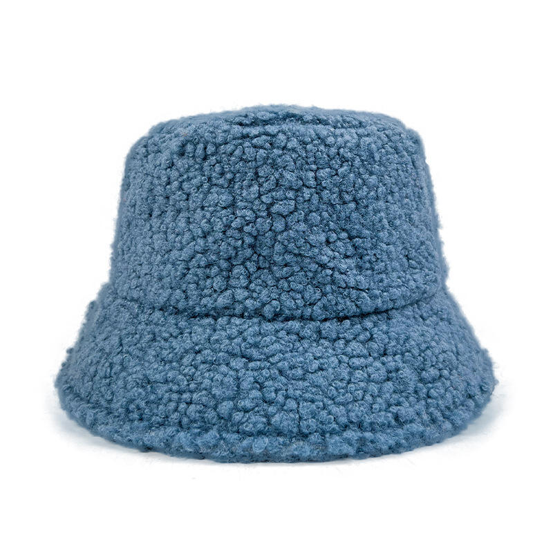 Lamb wool winter bucket hat