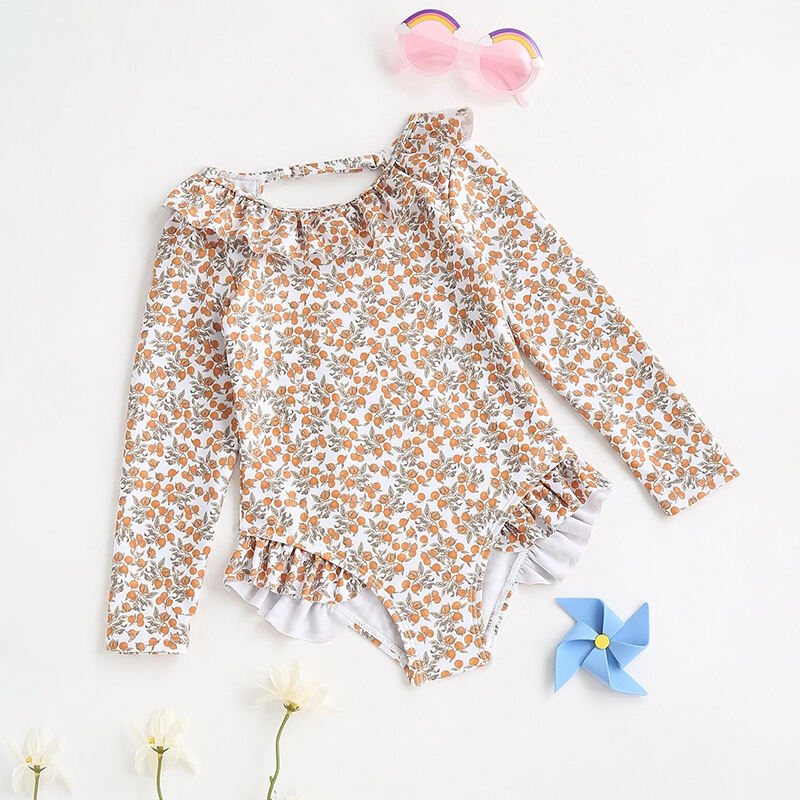 Custom Fabric Children One Piece Long Sleeves Swimwear details