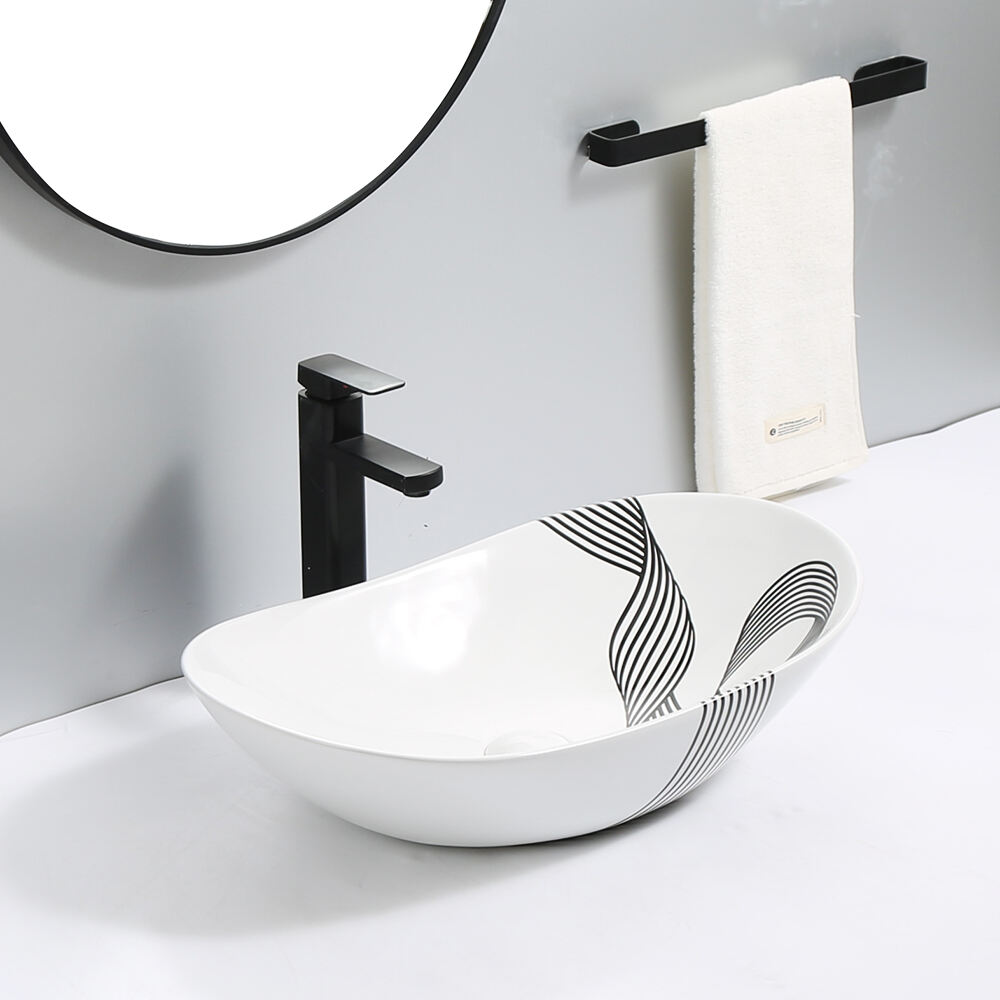 China Sanitary Ware Sink Lavabo Ceramic Washbasin Bathroom Sink Countertop white Wash Basin details