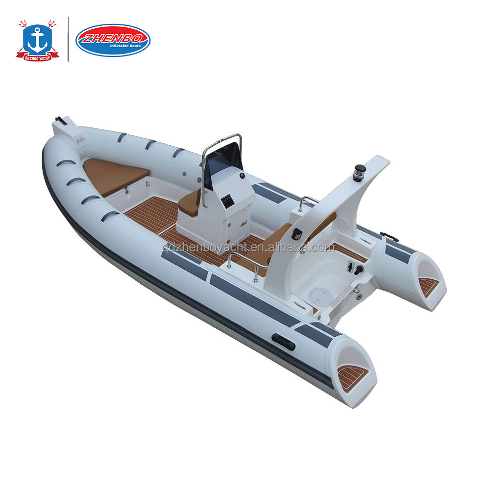 RIB480 a Black Fiberglass Hull Rib Boat With PVC or Hypalon Tube Inflatable Rib 480 details