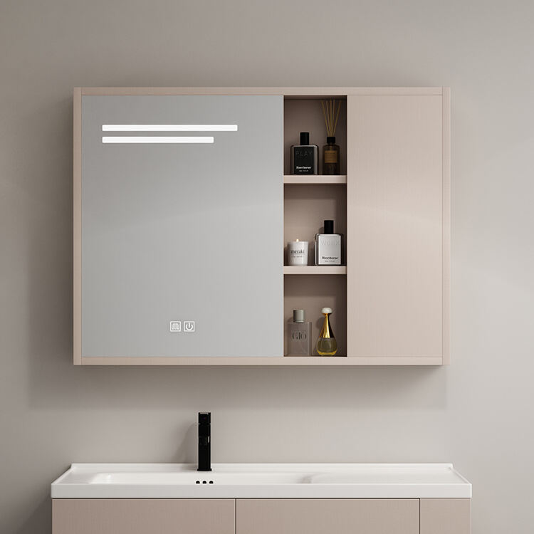 hotel modern design mirror plywood bathroom vanity with hand wash basin in high quality details