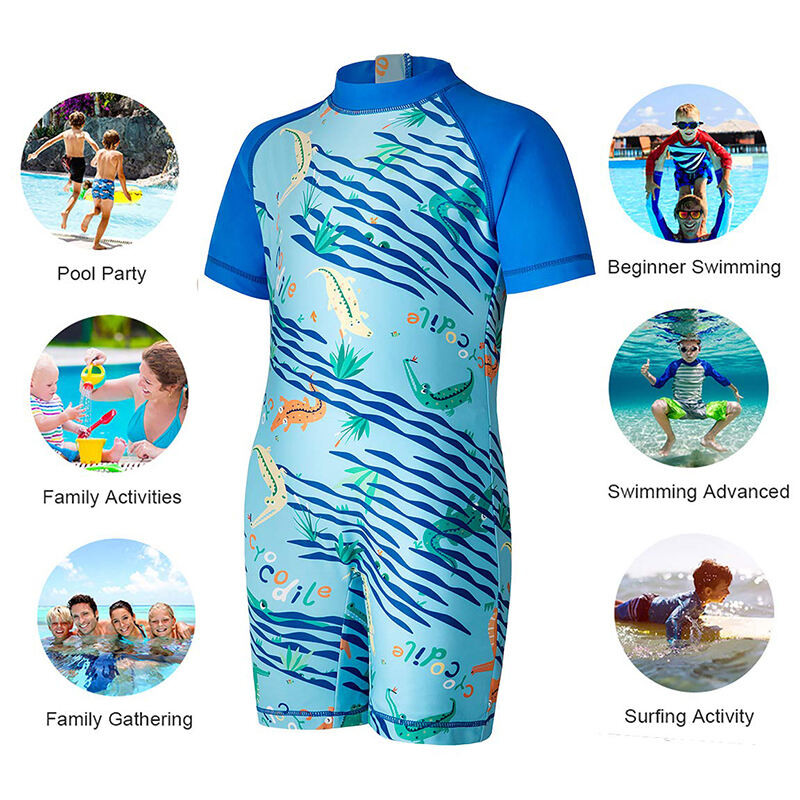 Sporty High Neck Swimwear Bathing Suit for Boys factory