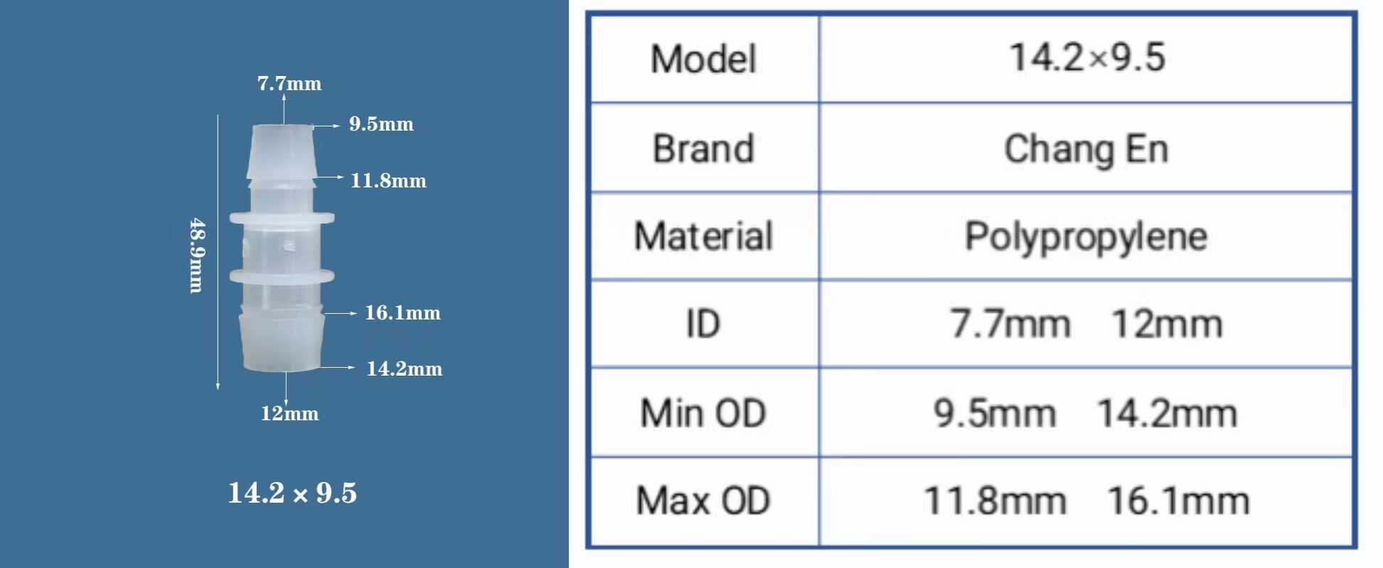 Chang En Variable diameter straight through Medical grade direct access Straight connector supplier