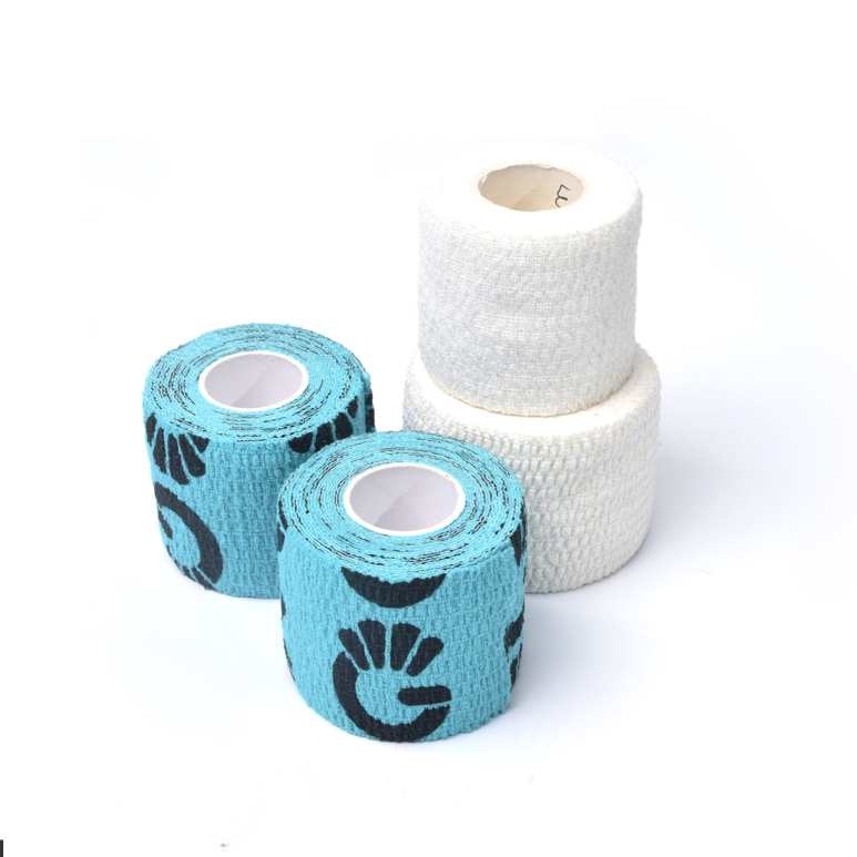 Professional OEM Cotton Fabric Lightwrap Light EAB Elastic Adhesive Bandage with printing details