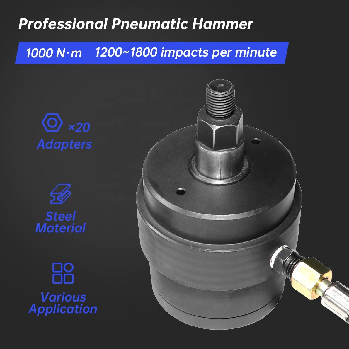 23 Pcs Pneumatic Fuel Injector Puller Removal Tool Diesel Injector Extractor Tool Vehicle Injector Remover Auto Tools Set details