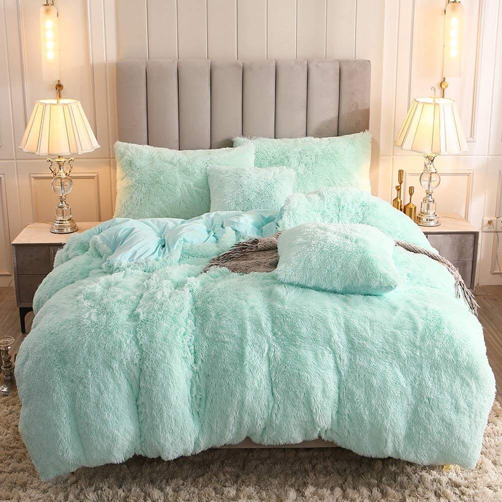 Ultra Soft luxury duvet cover winter super warm long plush bedding set with Pillow Shams supplier