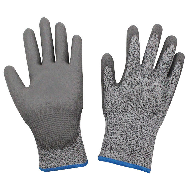 A3 Cut Level 13G HPPE/Glass Knit Shell with PU Coated Palm Cut Resistant Safety Work Gloves supplier