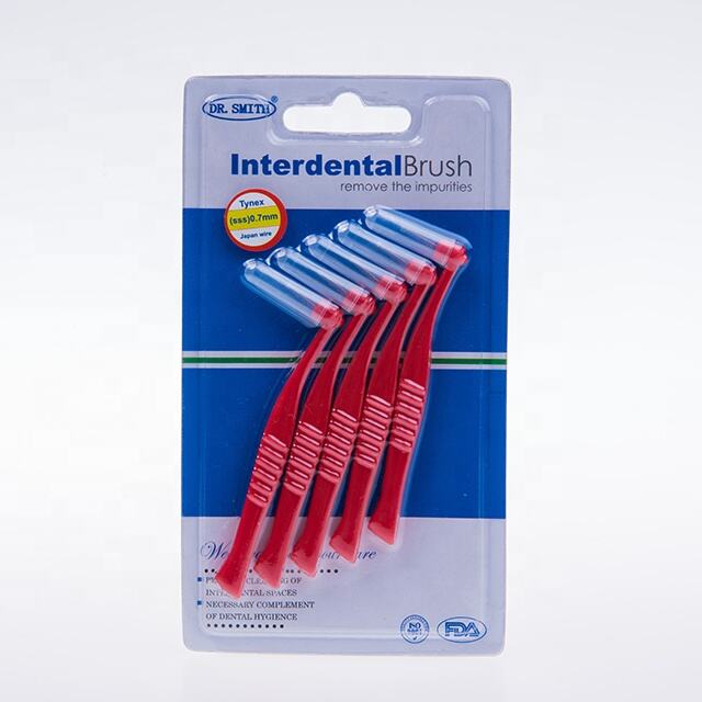 Palitos interdentais para cuidados bucais adultos, escova de limpeza de dentes de plástico com ponta de borracha, durável, fornecedor de produto oral interdental