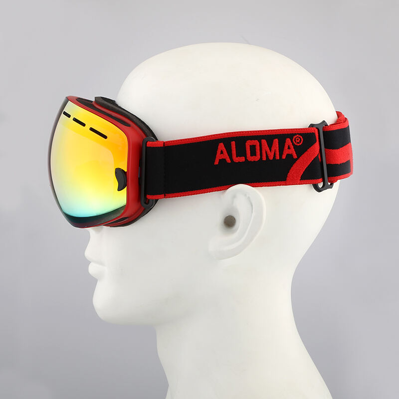 ALOMA double 2 layers Anti-fogging finger print UV Spherical mirror coated Lens snow sport ski goggles for kids adult manufacture