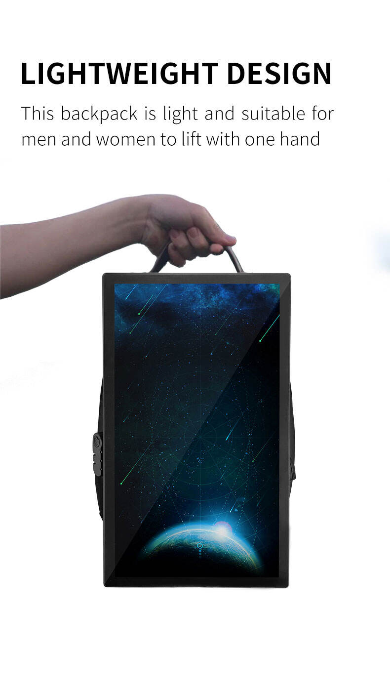 Spot Wholesale Android Wifi Advertising Portable Lcd Backpack Battery Mobile Human Walking Digital Billboard factory