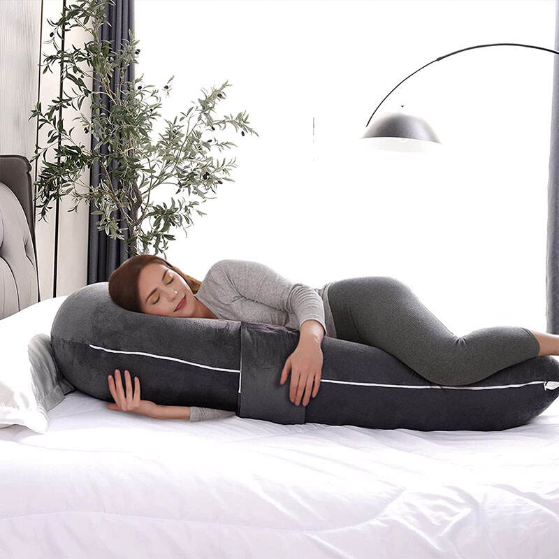 Wholesale Velvet Sleeping Support H-Shaped Women full body pregnancy pillow for mom hugging pillow factory