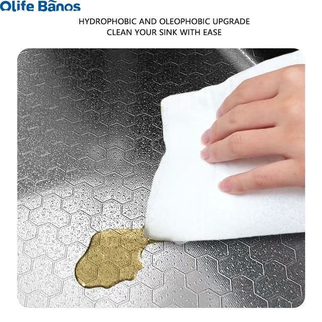 Olife Banos 304 Stainless Steel Honeycomb Pattern Temperature Disinfection Ultrasonic Stainless Steel Kitchen Sinks details