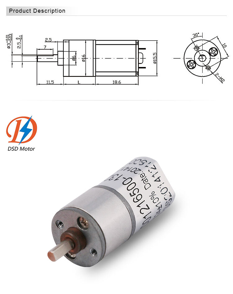 16RS030 mini 3v dc reduction low speed electric motor with 16mm gearbox manufacture